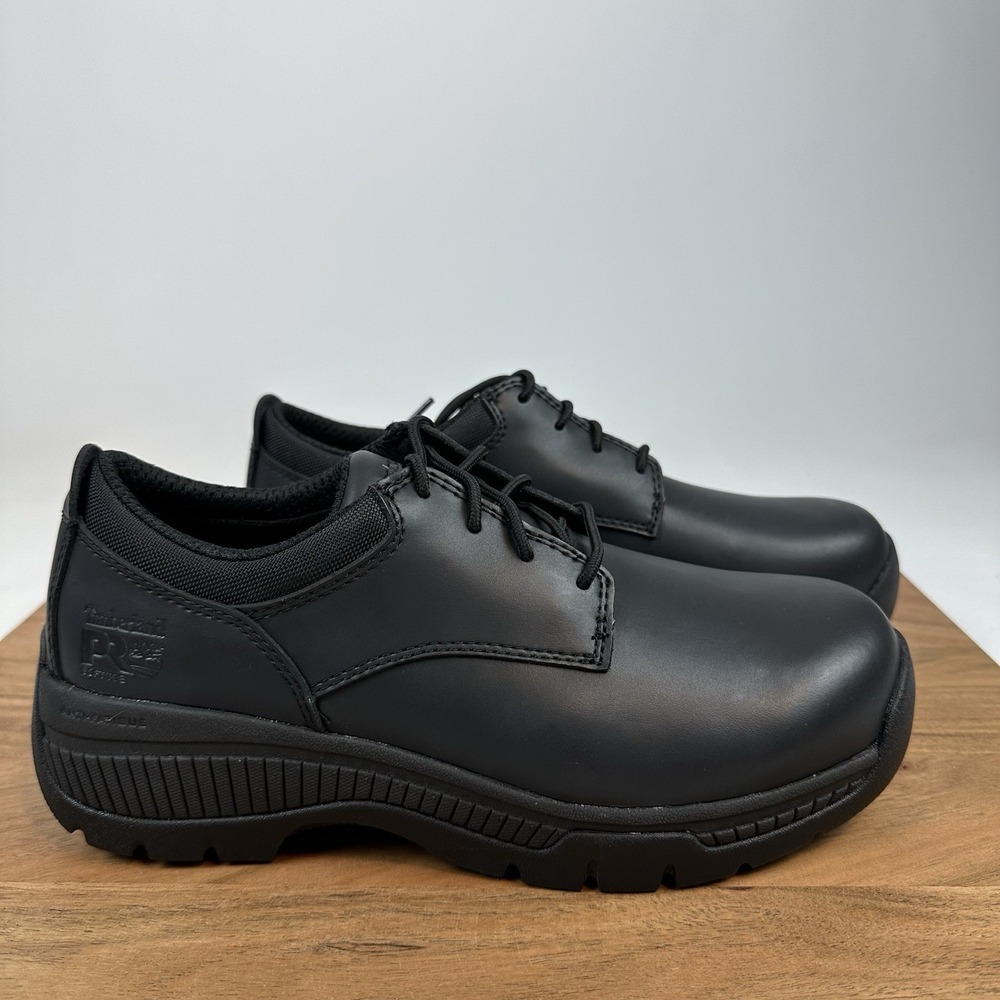 New NIB Mens Timberland Pro Valor‎ Duty Black Oxford Soft Toe Shoes Sz 6.5 W